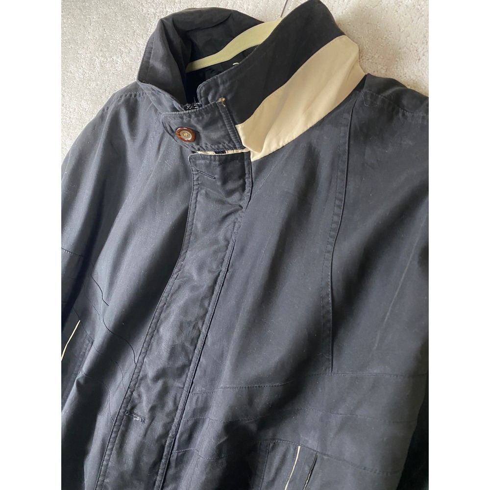 Aberdeen Bomber‎ Harrington Jacket Mens XXL Black Contrast Collar Leather Trim